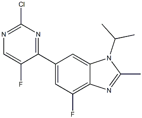 1H-benzimidazole, 6-(2-chloro-5-fluoro-4-pyrimidinyl)-4-fluoro-2-methyl-1-(1-methylethyl)- Structure,1231930-42-9Structure