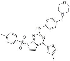 4-(4-Methylthiophen-2-yl)-n-(4-(morpholinomethyl)phenyl)-7-tosyl-7h-pyrrolo[2,3-d]pyrimidin-2-amine Structure,1245648-55-8Structure