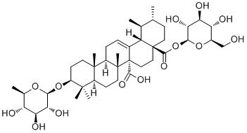 Quinovic acid 3-O-(6-deoxy-beta-D-glucopyranoside) 28-O-beta-D-glucopyranosyl ester Structure,124727-10-2Structure