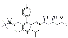 Methyl rel-(e)-7-[5-tert-butyldimethylsilyloxymethyl-2,6-diisopropyl-4-(4-fluorophenyl)-pyrid-3-yl]-3,5-dihydroxy-6-heptenoate Structure,124863-86-1Structure