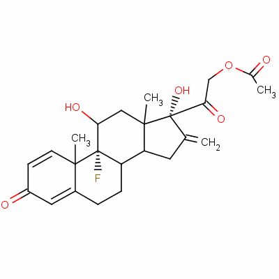 9-Fluoro-11beta,17,21-trihydroxy-16-methylenepregna-1,4-diene-3,20-dione 21-acetate Structure,1255-35-2Structure