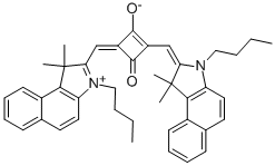 (4Z)-4-[(3-butyl-1,1-dimethyl-1h-benzo[e]indolium-2-yl)methylene]-2-[(e)-(3-butyl-1,1-dimethyl-1,3-dihydro-2h-benzo[e]indol-2-ylidene)methyl]-3-oxo-1-cyclobuten-1-olate Structure,125597-36-6Structure