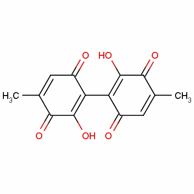 (3Z)-3-(2,3-dihydroxy-4-methyl-6-oxo-1-cyclohexa-2,4-dienylidene)-6-methylcyclohex-5-ene-1,2,4-trione Structure,128-68-7Structure