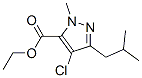 4-Chloro-1-methyl-3-(2-methylpropyl)-1H-pyrazole-5-carboxylic acid ethyl ester Structure,128537-44-0Structure