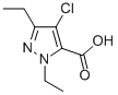 4-Chloro-1,3-diethyl-1h-pyrazole-5-carboxylic acid Structure,128537-59-7Structure