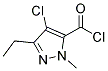 1H-pyrazole-5-carbonyl chloride, 4-chloro-3-ethyl-1-methyl-(9ci) Structure,129560-00-5Structure