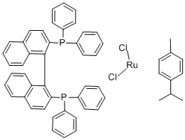 (Ruthenium(1+),[1,1’-(1s)-[1,1’-binaphthalene]-2,2’-diylbis[1,1-diphenylphosphine-kp]]chloro[(1,2,3,4,5,6-h)-1-methyl-4-(1-methylethyl)benzene]-,chloride (1:1) ) Structure,130004-33-0Structure