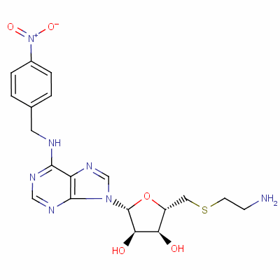 (2S,3S,4R,5R)-2-(2-Aminoethylsulfanylmethyl)-5-[6-[(4-Nitrophenyl)Methylamino]Purin-9-Yl]Oxolane-3,4-Diol Structure,130117-76-9Structure