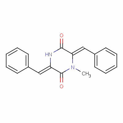 (3Z,6z)-1-methyl-3,6-bis(phenylmethylidene)piperazine-2,5-dione Structure,130603-59-7Structure