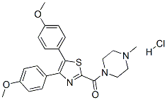 1-[[4,5-Bis(4-methoxyphenyl)-2-thiazolyl]carbonyl]-4-methylpiperazine hydrochloride Structure,130717-51-0Structure