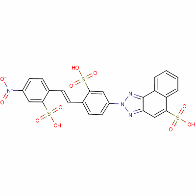 2-[4-[(E)-2-(4-nitro-2-sulfophenyl)ethenyl]-3-sulfophenyl]benzo[g]benzotriazole-5-sulfonic acid Structure,131-43-1Structure