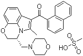 (R)-(+)-[2,3-dihydro-5-methyl-3-(4-morpholinylmethyl)pyrrolo[1,2,3-de]-1,4-benzoxazin-6-yl]-1-naphthalenylmethan one mesylate Structure,131543-23-2Structure