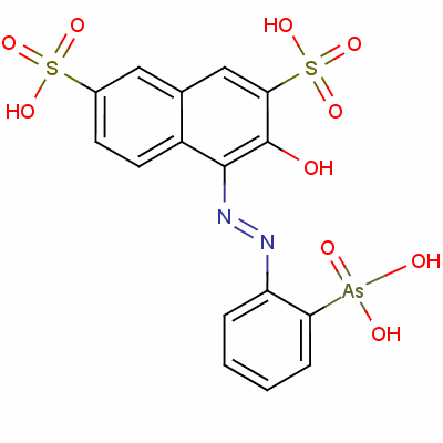 4-[(2-Arsonophenyl)hydrazinylidene]-3-oxonaphthalene-2,7-disulfonic acid Structure,132-33-2Structure