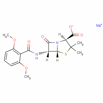 Sodium 6-(2,6-dimethoxybenzamido)penicillanate Structure,132-92-3Structure