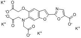 2-[6-[Bis(carboxymethyl)amino]-5-(carboxymethoxy)-2-benzofuranyl]-5-oxazolecarboxylic acid potassium salt (1:4) Structure,132319-57-4Structure