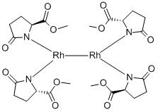 Dirhodium (II) tetrakis(methyl 2-pyrrolidone-5(S)-carboxylate)acetonitrile/2-propanol complex, Rh no Structure,132435-65-5Structure