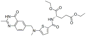 Diethyl N-[5-[N-[(3,4-dihydro-2-methyl-4-oxo-6-quinazolinyl)methyl]-N-methylamino]-2-thenoyl]-L-glutamate Structure,132463-02-6Structure