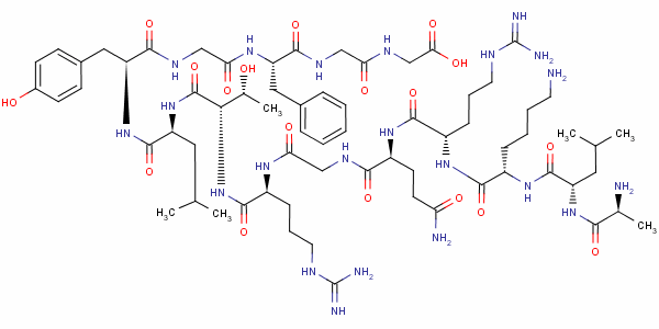 L-alanyl-l-leucyl-l-lysyl-l-arginyl-l-glutaminylglycyl-l-arginyl-l-threonyl-l-leucyl-l-tyrosylglycyl-l-phenylalanylglycyl-glycine Structure,132996-61-3Structure