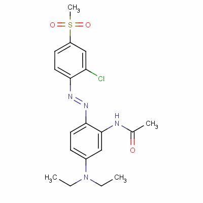 Acetamide, n-[2-[[2-chloro-4-(methylsulfonyl) phenyl]azo]-5-(diethylamino)phenyl]- Structure,13301-60-5Structure