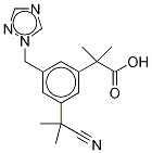 Anastrozole impurity (3-(1-cyano-1-methylethyl)-alfa,alfa-dimethyl-5-(1h-,1,2,4-triazole-1-ylmethyl)-benzeneacetic acid) Structure,1338800-82-0Structure