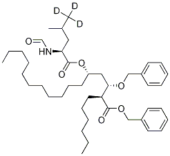 Benzyl (2s,3s,5s)-2-hexyl-3-benzyloxy-5-[[(s)-2-(formylamino)-4-(methyl-d3)-pentanoyl]oxy]hexadecanoate Structure,1356931-00-4Structure