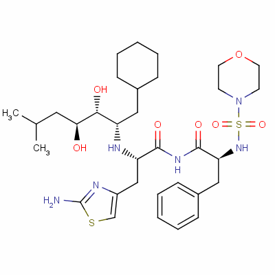 (2S)-3-(2-amino-1,3-thiazol-4-yl)-2-[[(2s,3r,4s)-1-cyclohexyl-3,4-dihydroxy-6-methylheptan-2-yl]amino]-n-[(2s)-2-(morpholin-4-ylsulfonylamino)-3-phenylpropanoyl]propanamide Structure,135704-06-2Structure