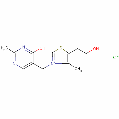 3-[(3,4-Dihydro-2-methyl-4-oxo-5-pyrimidinyl)methyl]-5-(2-hydroxyethyl)-4-methyl-thiazolium Structure,136-16-3Structure