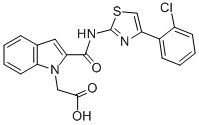 1H-Indole-1-acetic acid, 2-[[[4-(2-chlorophenyl)-2-thiazolyl]amino]carbonyl]- Structure,136381-85-6Structure