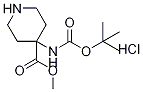 Methyl4-((tert-butoxycarbonyl)amino)piperidine-4-carboxylatehydrochloride Structure,1381947-68-7Structure