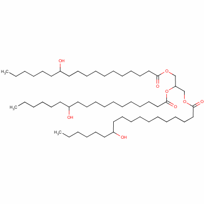 Octadecanoic acid, 12-hydroxy-, 1,2,3-propanetriyl ester Structure,139-44-6Structure