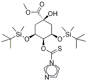 (1Alpha,3r,4alpha,5r)-3,5-bis[[(1,1-dimethylethyl)dimethylsilyl]oxy]-1-hydroxy-4-(1h-imidazol-1-ylthioxomethoxy)-cyclohexanecarboxylic acid methyl ester Structure,139356-32-4Structure