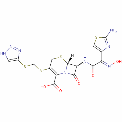 (6R,7r)-7-[[(2e)-2-(2-amino-1,3-thiazol-4-yl)-2-hydroxyiminoacetyl]amino]-8-oxo-3-(2h-triazol-4-ylsulfanylmethylsulfanyl)-5-thia-1-azabicyclo[4.2.0]oct-2-ene-2-carboxylic acid Structure,140128-74-1Structure