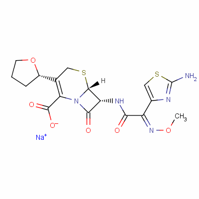 Sodium (6r,7r)-7-[[(2z)-2-(2-amino-1,3-thiazol-4-yl)-2-methoxyiminoacetyl]amino]-8-oxo-3-[(2s)-oxolan-2-yl]-5-thia-1-azabicyclo[4.2.0]oct-2-ene-2-carboxylate Structure,141195-77-9Structure