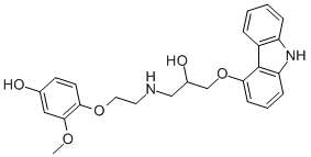 4-[2-[[3-(9H-carbazol-4-yloxy)-2-hydroxypropyl]amino]ethoxy]-3-methoxy-phenol Structure,142227-49-4Structure