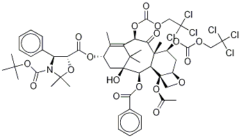 13-{[(3-N-boc)-2,2-dimethyl-4s-phenyl-1,3-oxazolidin-5r-yl]formyl}-10-deacetyl-7,10-bis{[(2,2,2-trichloroethyl)oxy]carbonyl} baccatin iii Structure,143527-76-8Structure