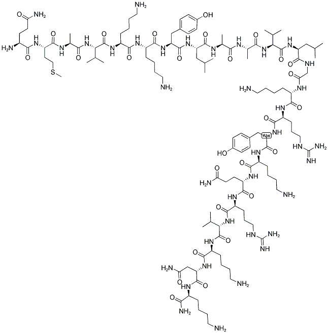 H-gln-met-ala-val-lys-lys-tyr-leu-ala-ala-val-leu-gly-lys-arg-tyr-lys-gln-arg-val-lys-asn-lys-nh2 Structure,144025-82-1Structure