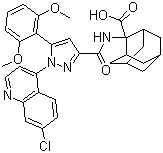 Tricyclo[3.3.1.13,7]decane-2-carboxylic acid, 2-[[[1-(7-chloro-4-quinolinyl)-5-(2,6-dimethoxyphenyl)-1H-pyrazol-3-yl]carbonyl]amino]- Structure,146362-70-1Structure