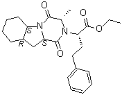 Trandolapril related compound d (25 mg) ((s)-ethyl 2-[(3s, 5as, 9ar, 10as)-3-methyl-1,4-dioxodecahydropyrazino[1,2-a]indol-2(1h)-yl]-4-phenylbutanoate) Structure,149881-40-3Structure