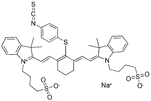 Sodium;4-[(2e)-2-[(2e)-2-[3-[(e)-2-[3,3-dimethyl-1-(4-sulfonatobutyl)indol-1-ium-2-yl]vinyl]-2-(4-isothiocyanatophenyl)sulfanyl-cyclohex-2-en-1-ylidene]ethylidene]-3,3-dimethyl-indolin-1-yl]butane-1-s Structure,152111-91-6Structure