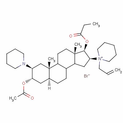 [(2S,3S,5S,10S,13S,16S,17R)-3-Acetyloxy-10,13-Dimethyl-2-Piperidin-1-Yl-16-(1-Prop-2-Enylpiperidin-1-Ium-1-Yl)-2,3,4,5,6,7,8,9,11,12,14,15,16,17-Tetradecahydro-1H-Cyclopenta[a]Phenanthren-17-Yl] Propa Structure,156137-99-4Structure