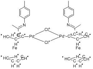 Di-m-chlorobis[2-[1-[(4-methylphenyl)imino]ethyl]ferrocenyl]di-palladium Structure,156279-08-2Structure