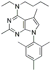 7H-Pyrrolo[2,3-d]pyrimidin-4-amine, N-butyl-N-ethyl-2,5-dimethyl-7-(2,4,6-trimethylphenyl)- Structure,157286-86-7Structure