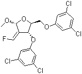 Methyl-2-deoxy-3,5-bis-O-(3,5-dichlorophenyl)-2-(fluoromethylene)-alpha-D-erythro-pentofuranoside Structure,159944-91-9Structure