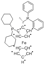 (S)-(+)-l-[(R)-2-( Dicyclohexylphosphino)ferroceny1] ethyldicyclohexylphosphino Structure,162291-01-2Structure