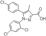 5-(4-Chlorophenyl)-1-(2,4-dichlorophenyl)-4-methylpyrazole-3-carboxylic acid Structure,162758-35-2Structure