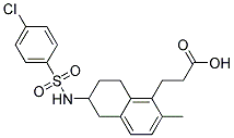 1-Napthalenepropanoic acid, 6-(((4-chlorophenyl)sulfonyl)amino)-5,6,7,8-tetrahydro-2-methyl Structure,165537-73-5Structure