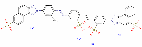 Tetrasodium 2-[4-[2-[4-[[2-methyl-4-(7-sulphonato-2h-naphtho[1,2-d]triazol-2-yl)phenyl]azo]-2-sulphonatophenyl]vinyl]-3-sulphonatophenyl]-2h-naphtho[1,2-d]triazole-5-sulphonate Structure,16596-97-7Structure