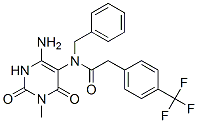 Benzeneacetamide, n-(4-amino-1,2,3,6-tetrahydro-1-methyl-2,6-dioxo-5-pyrimidinyl)-n-(phenylmethyl)-4-(trifluoromethyl)- Structure,167299-15-2Structure