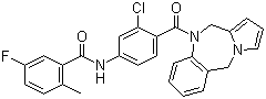 N-[3-chloro-4-(5h-pyrrolo[2,1-c][1,4]benzodiazepin-10(11h)-ylcarbonyl)phenyl]-5-fluoro-2-methylbenzamide Structure,168079-32-1Structure