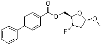 Methyl-2,3-dideoxy-3-fluoro-5-o-(4-phenylbenzoyl)-alpha-d-erythro-pentofuranoside Structure,168786-98-9Structure